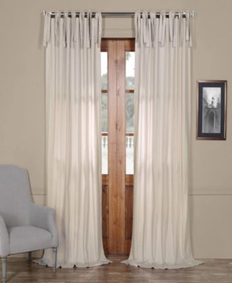 Solid Cotton Tie-Top 50" x 84" Curtain Panel