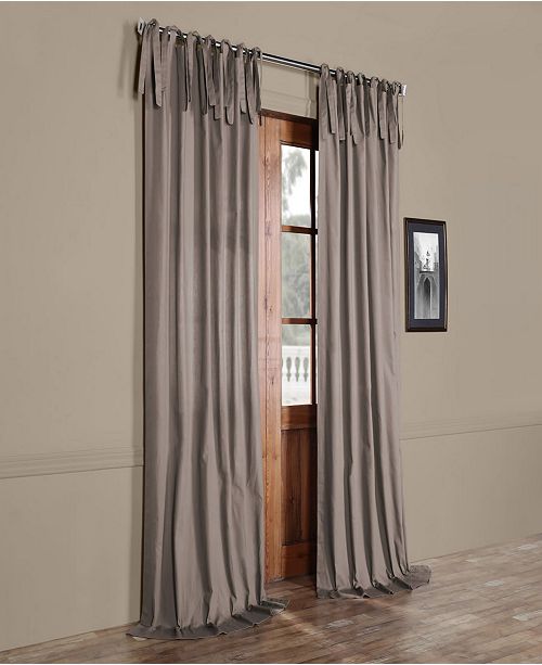 Exclusive Fabrics Furnishings Solid Cotton Tie Top 50 X 96