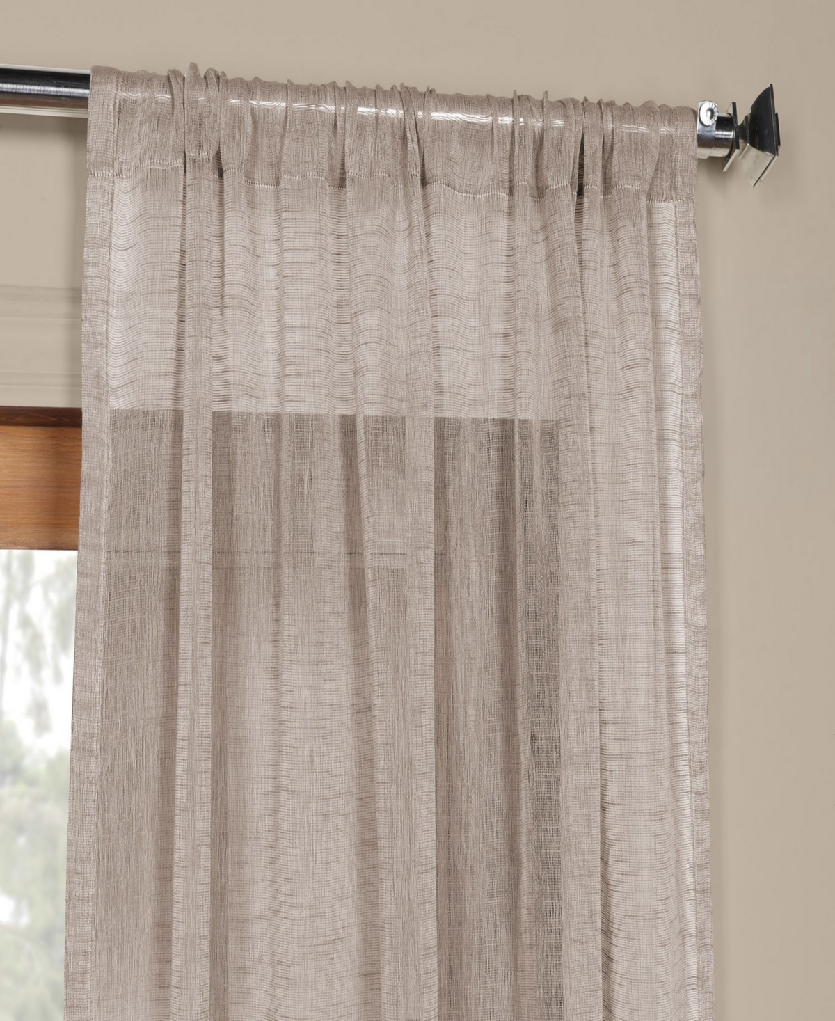 Half Price Drapes Open Weave Linen Blend Sheer Curtain