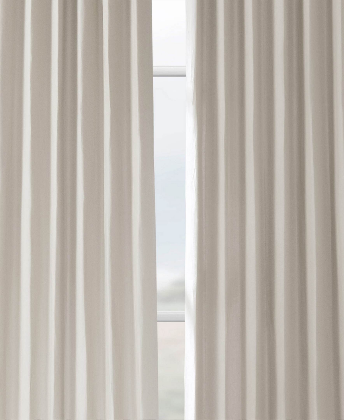 Half Price Drapes Fresh Khaki French Linen Room Darkening Curtain In Beige,tan