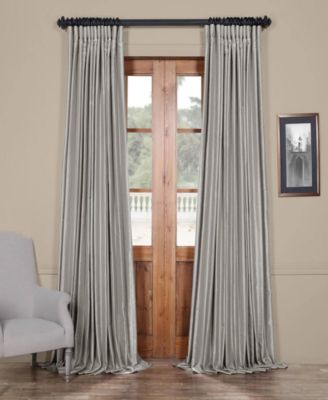 Extra Wide Vintage Textured Faux Dupioni Silk Blackout Curtain