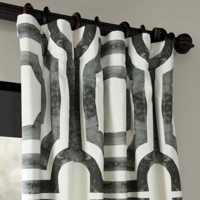 Geometric Printed Cotton Room Darkening Curtain