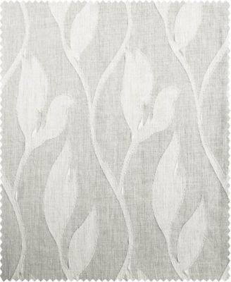 Floral Patterned Faux Linen Sheer Curtain
