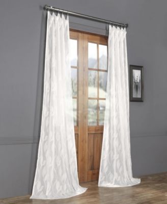 Floral Patterned Faux Linen Sheer Curtain