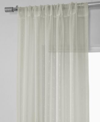 Striped Patterned Faux Linen Sheer Curtain