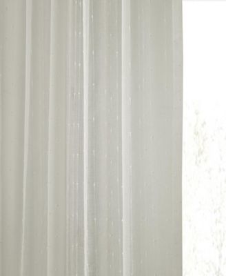 Striped Patterned Faux Linen Sheer Curtain