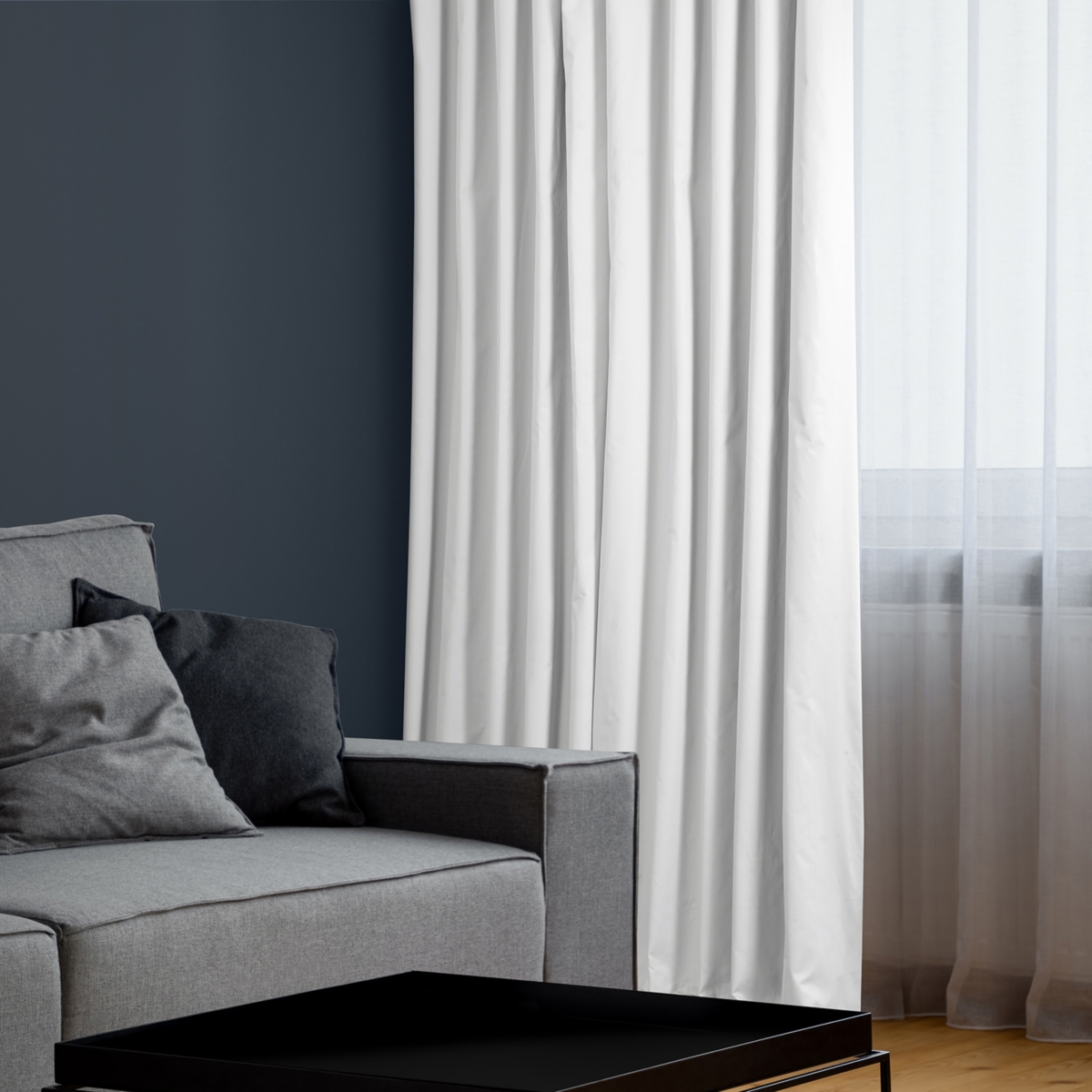 Half Price Drapes Whisper White Solid Cotton Hotel Blackout Curtain