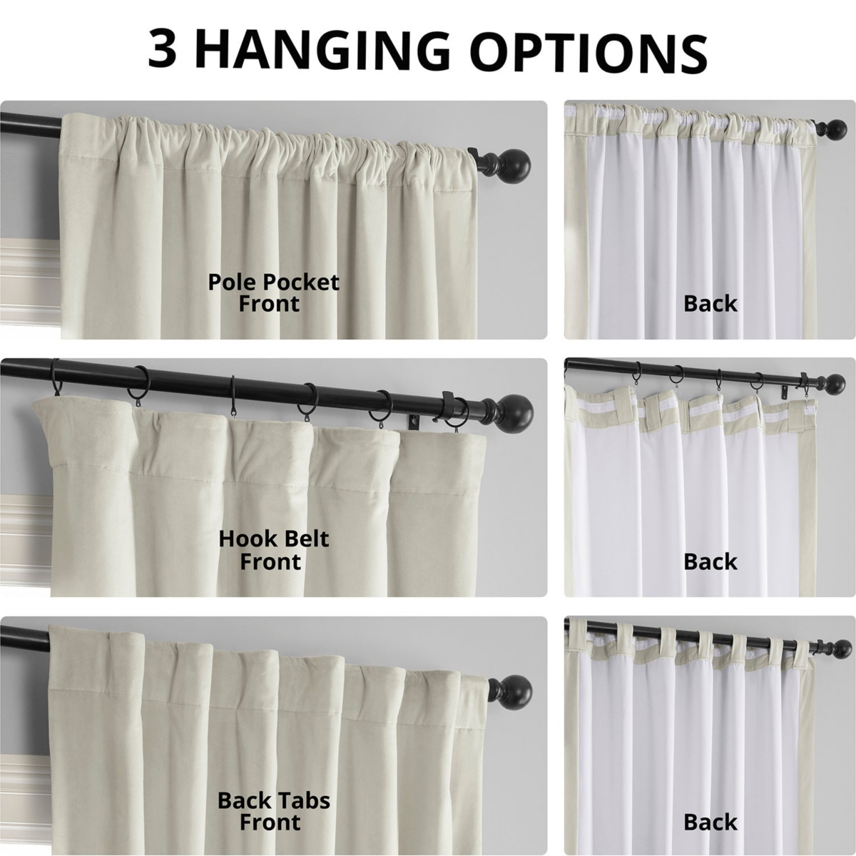 Half Price Drapes Porcelain White Signature Velvet Blackout Curtain In White