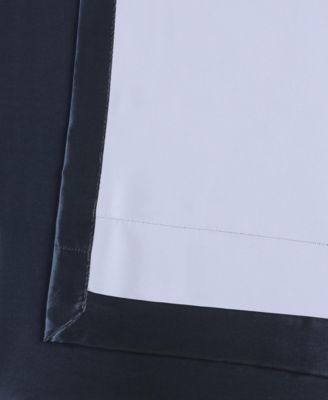 Navy Blue Faux Silk Taffeta Blackout Curtain