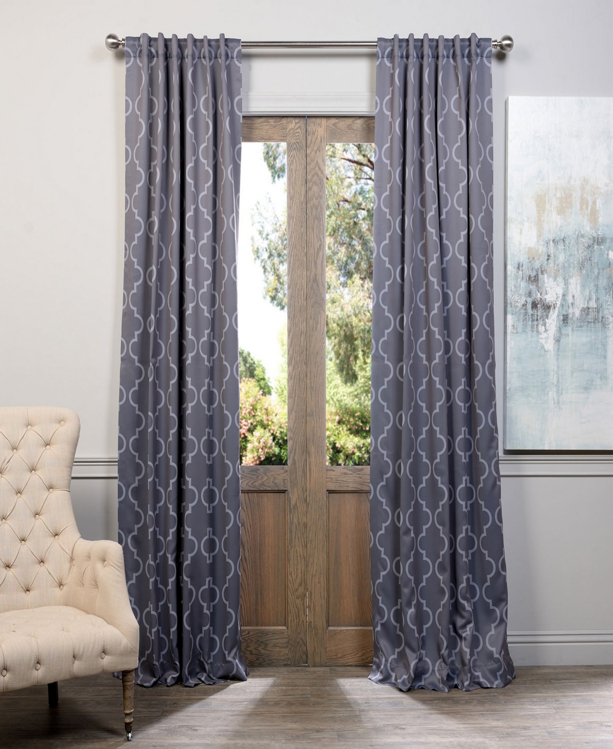 Half Price Drapes Seville Geometric Room Darkening Curtain