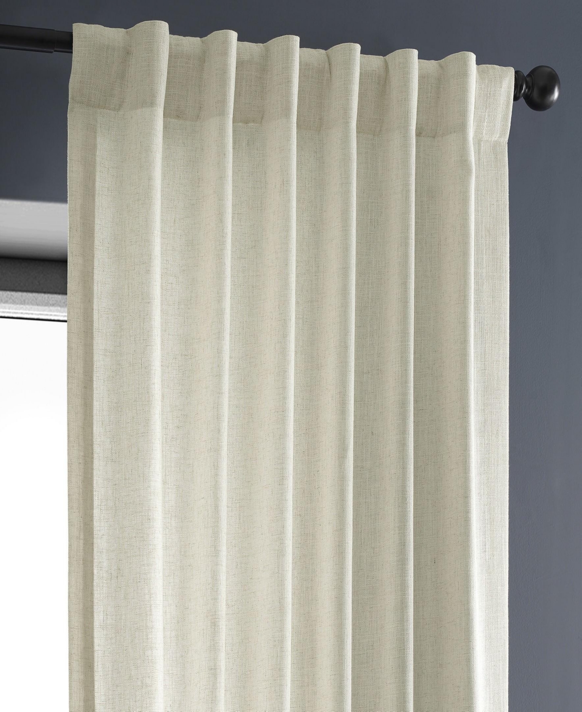 Half Price Drapes Barley Heavy Faux Linen Curtain