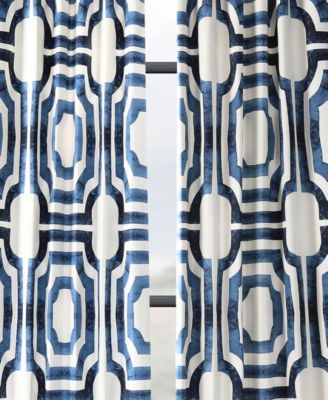 Geometric Printed Cotton Room Darkening Curtain