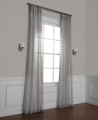 Geometric Patterned Faux Linen Sheer Curtain