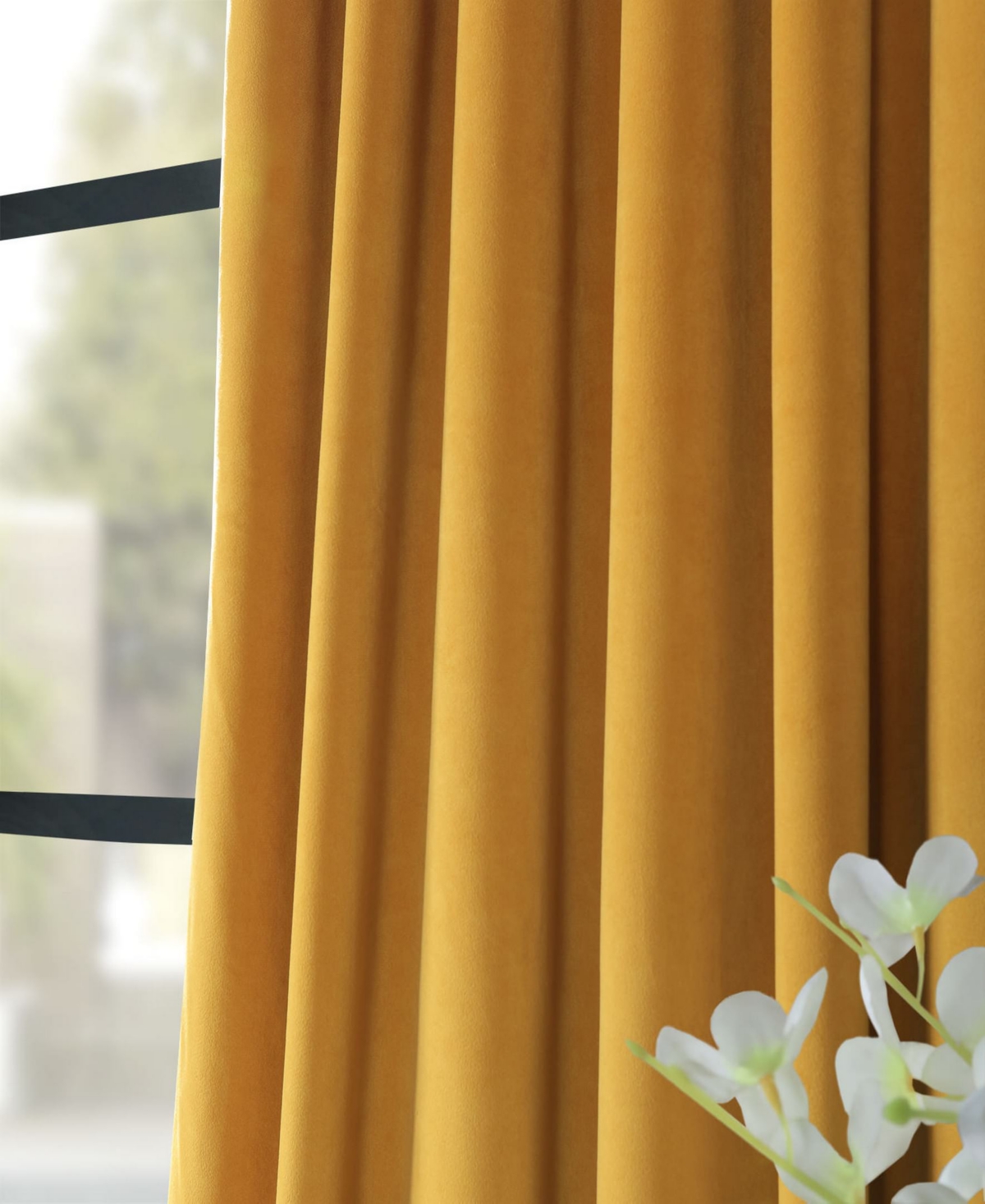 Half Price Drapes Fool's Gold Signature Velvet Blackout Curtain In Gold
