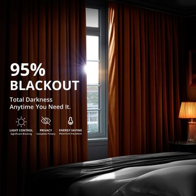 Burnt Pumpkin Signature Velvet Blackout Curtain