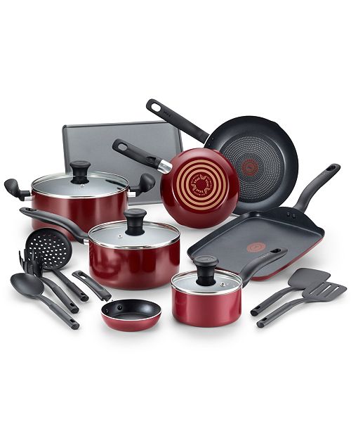 T-Fal Culinaire 16-Pc. Nonstick Aluminum Cookware Set ...