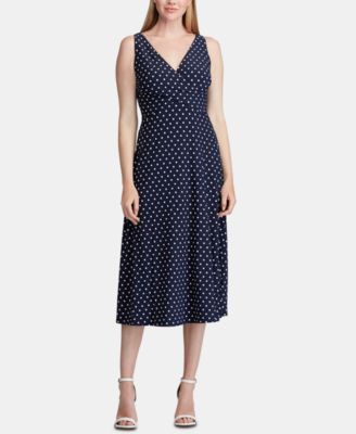 Lauren Ralph Lauren - Polka-Dot-Print Sleeveless Jersey Midi Dress