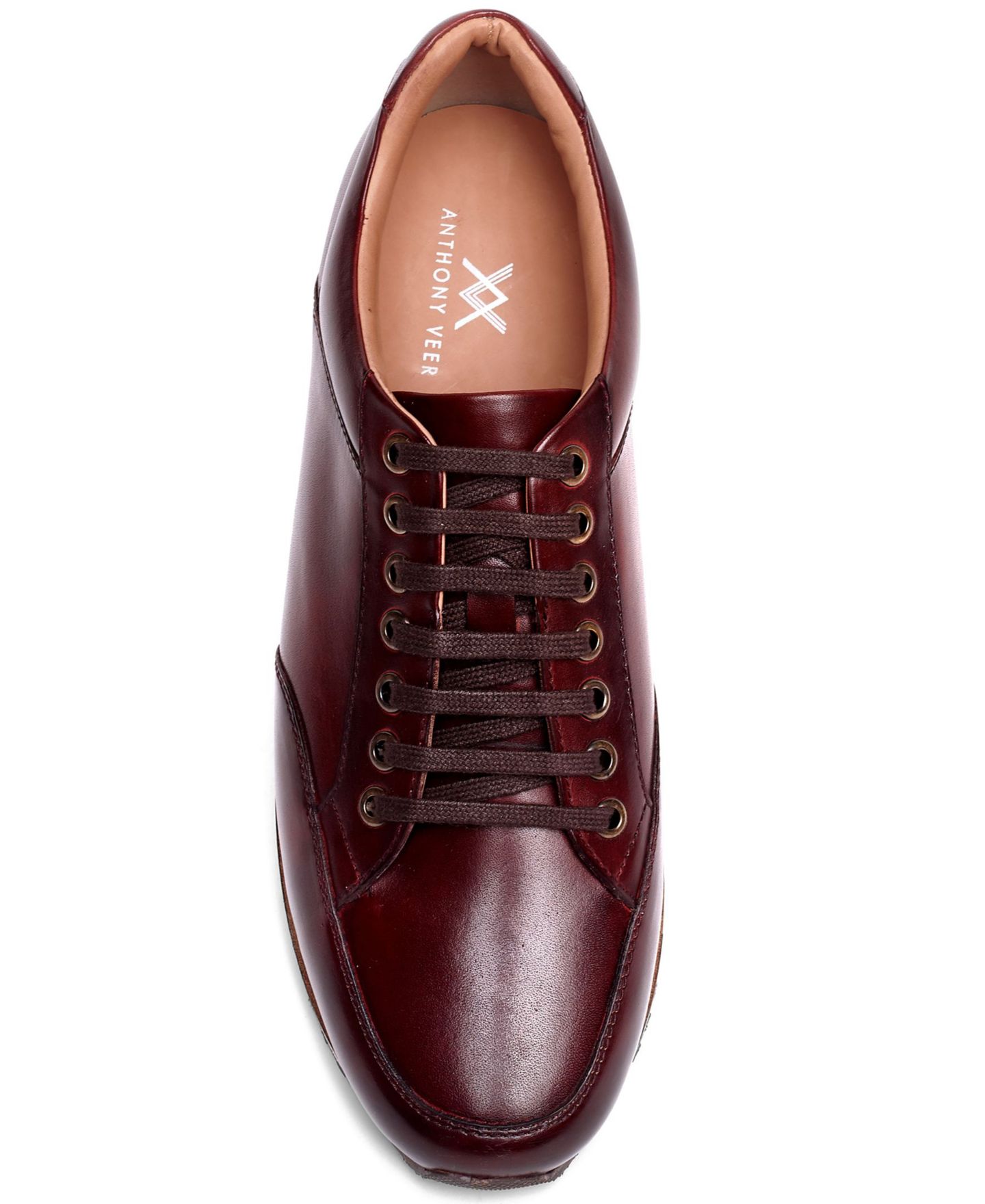 Мужские кроссовки Anthony Veer Barack Leather Casual Fashion, цвет: Тёмно-бордовый — фото 4
