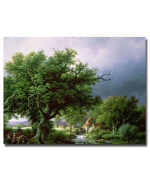 Trademark Global Barend Cornelis Koekkoek 'landscape With Mill' Canvas Art In Multi