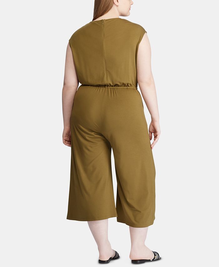 Lauren Ralph Lauren Plus Size ButtonShoulder EasyStretch Jumpsuit