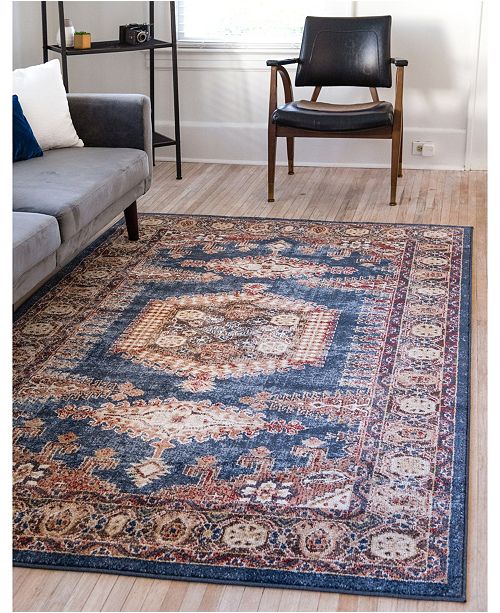 Bridgeport Home Shangri Shg4 Navy Blue 8 X 10 Area Rug Reviews