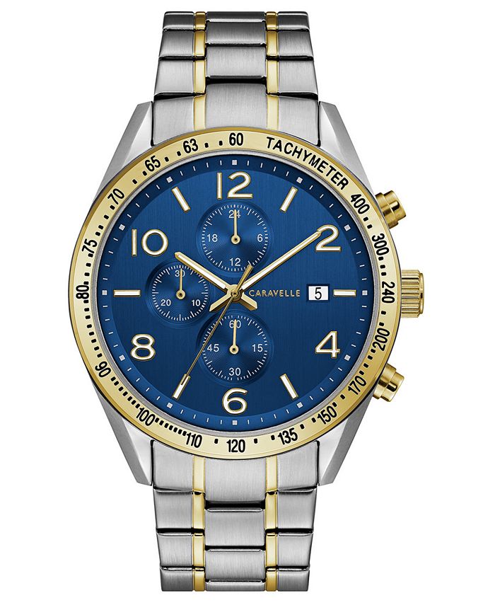 Caravelle Men s Chronograph Two Tone Stainless Steel Bracelet