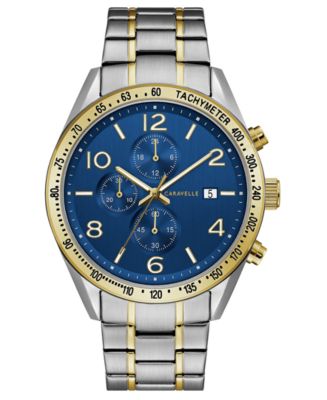 Caravelle Men's Chronograph Two-Tone Stainless Steel Bracelet Watch ...