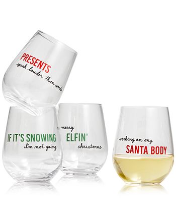 The Cellar Holiday Stemless Wine Glasses, Set of 2, Created for Macy's -  Macy's