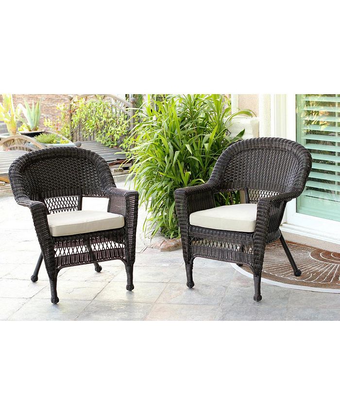 Jeco Wicker Chair with Cushion Set of 2 Macy's