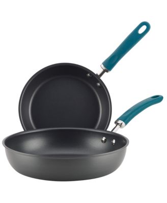  Rachael Ray 11-Piece Hard Anodized Aluminum Cookware Set, Light  Blue Handles: Home & Kitchen