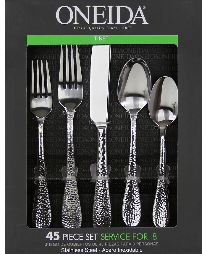 Oneida Tibet 45PC Flatware Set, Service for 8 Macy's