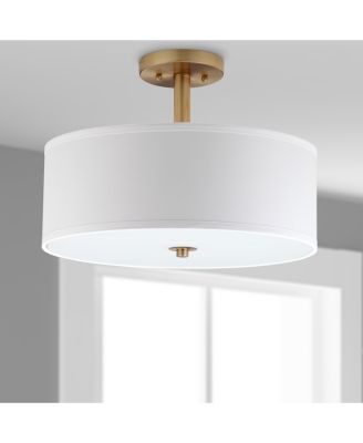 Clara 3 Light 16"D Semi Flush Drum Light 