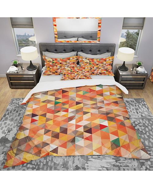 Design Art Designart Abstract Triangle Modern Duvet Cover Set