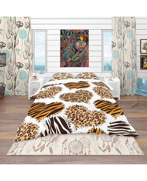 Design Art Designart Animal Print Style Tropical Duvet Cover Set