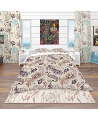 Design Art Designart Various Feather Pattern Southwestern Duvet