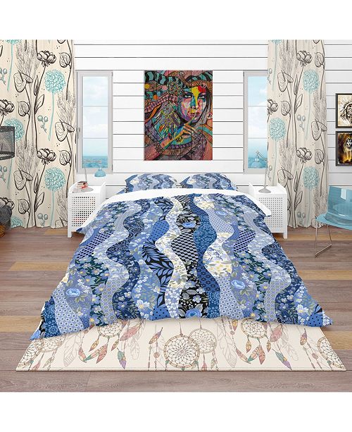 Design Art Designart Patchwork Pattern With Roses Patterned