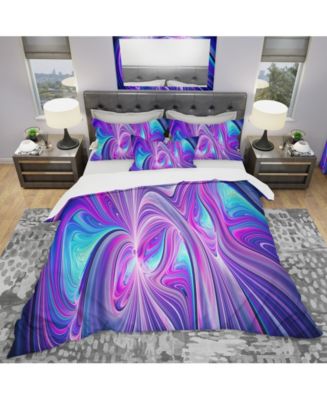 Designart 'Purple And Blue Wonder' Modern and Contemporary Duvet Cover ...