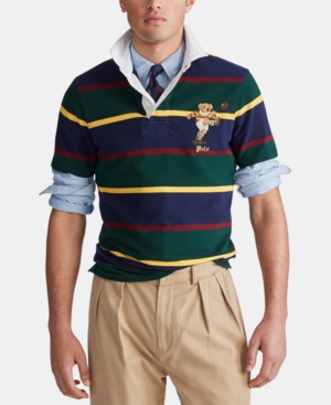 Polo Ralph Lauren Men's Custom Slim Fit Rugby Bear Mesh Polo Shirt 
