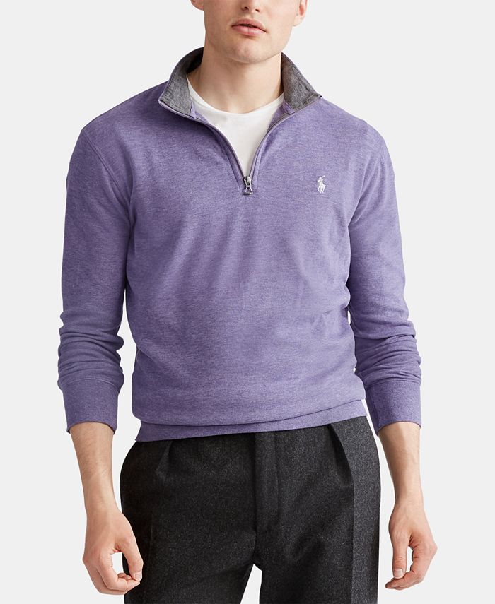 Polo Ralph Lauren Mens Luxury Jersey Quarter-Zip Pullover-Medium