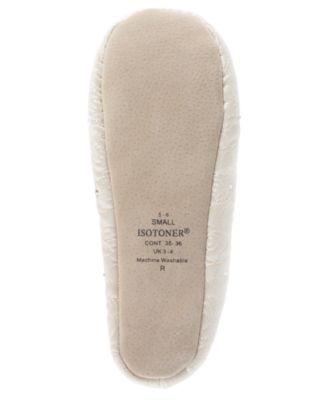 Isotoner Women's Satin with Rhinestones Ballerina Slipper, Online Only 