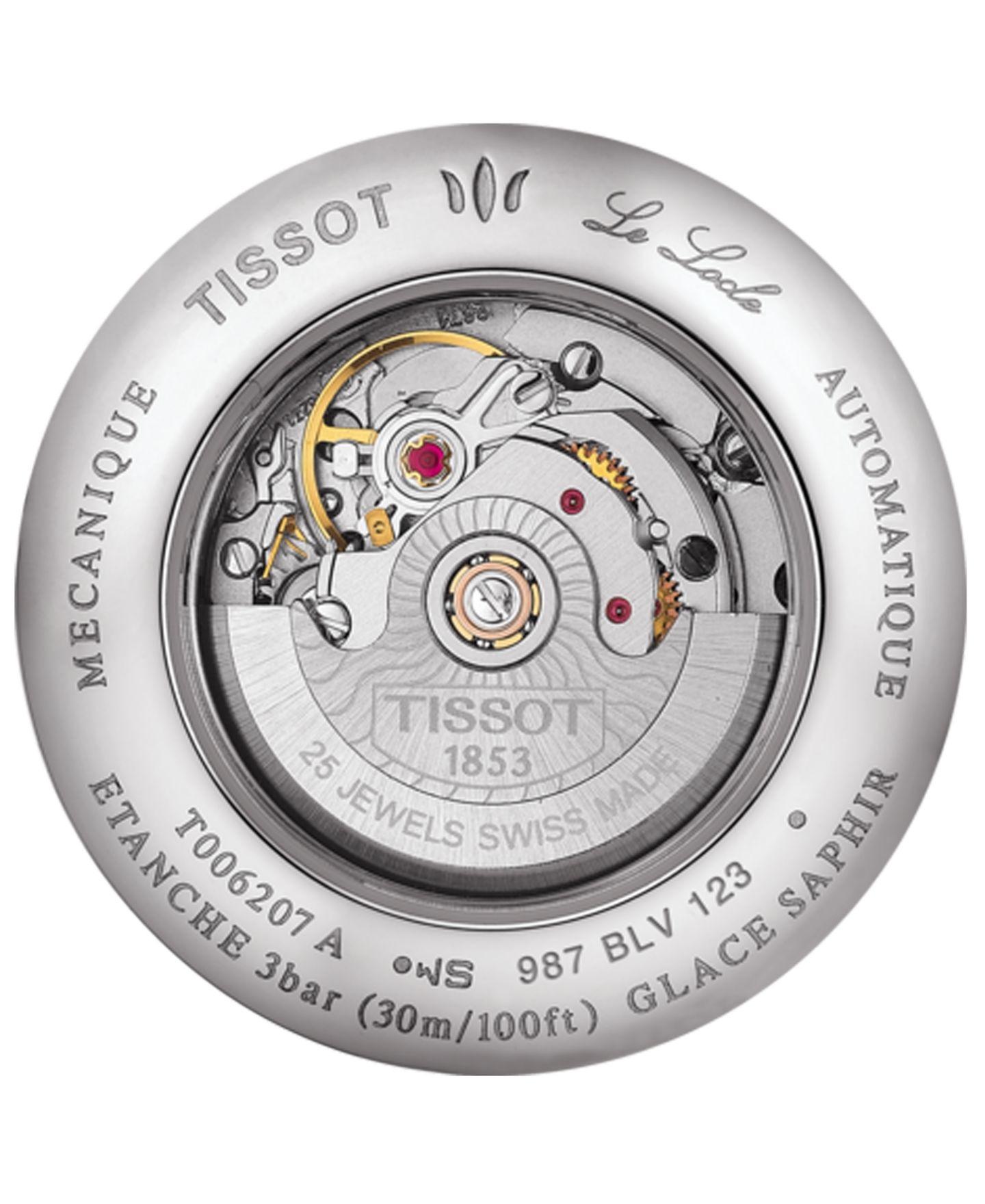Женские часы Tissot Swiss Automatic Le Locle Diamond-Accent Two-Tone Stainless Steel Bracelet Watch 29mm — фото 8