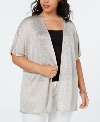 plus size sequin cardigan long