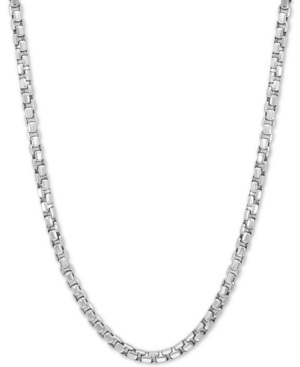 EFFY COLLECTION EFFY ROUNDED BOX LINK 24" CHAIN NECKLACE IN STERLING SILVER