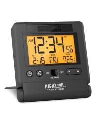 Marathon Atomic Travel Alarm Clock With Auto Back Light Feature, Calendar and Temperature