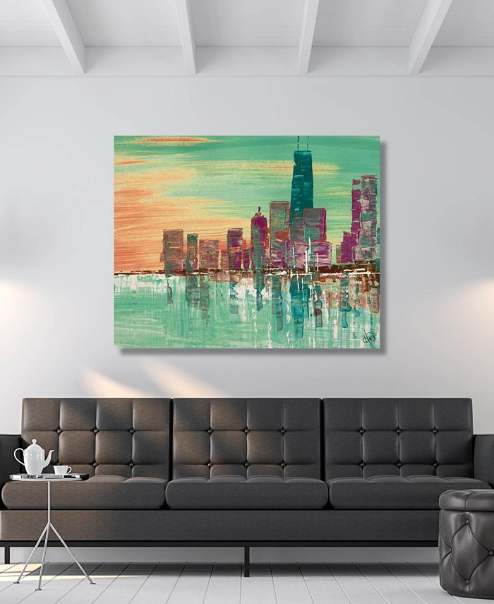 Creative Gallery Chicago Evening Abstract Cityscape Portrait Metal Wall ...