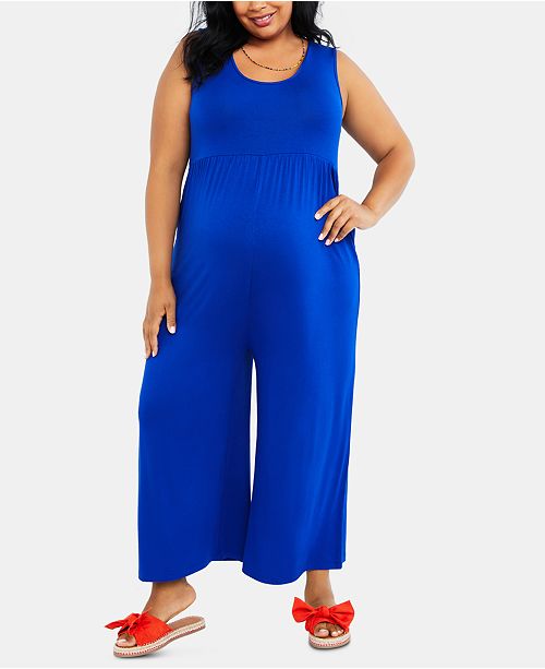 Motherhood Maternity Plus Size Cropped Wide Leg Jumpsuit Reviews Maternity Women Macy S