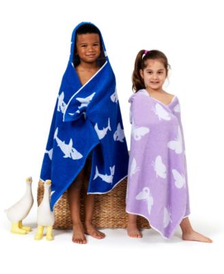 Linum Kids 100% Turkish Aegean Cotton Hooded Easy Bath and Beach Wrap for Girls