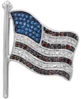 Diamond Flag Pin (1/4 ct. t.w.) in Sterling Silver - Sterling Silver