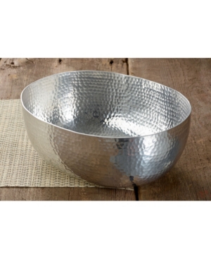 St. Croix Kindwer 12" Hammered Aluminum Bowl In Silver