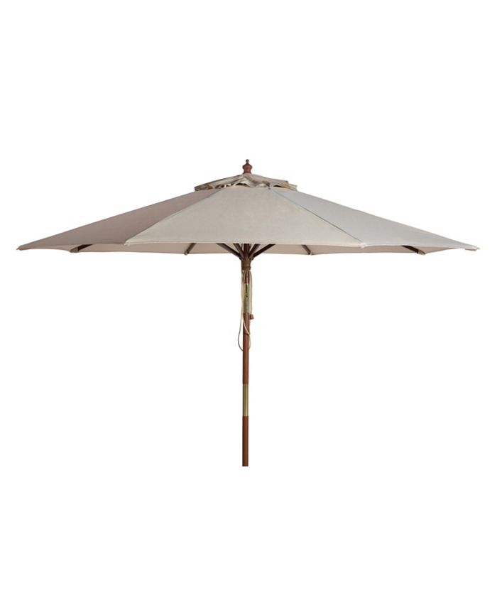 Safavieh - Cannes 9' Wooden Umbrella, Quick Ship